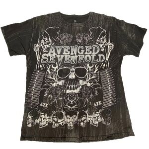 Avenged Sevenfold All Over Print Heavy Metal Band 2011 T-shirt Y2K AX7